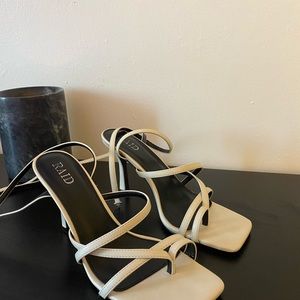 WHITE Raid Strappy Heels